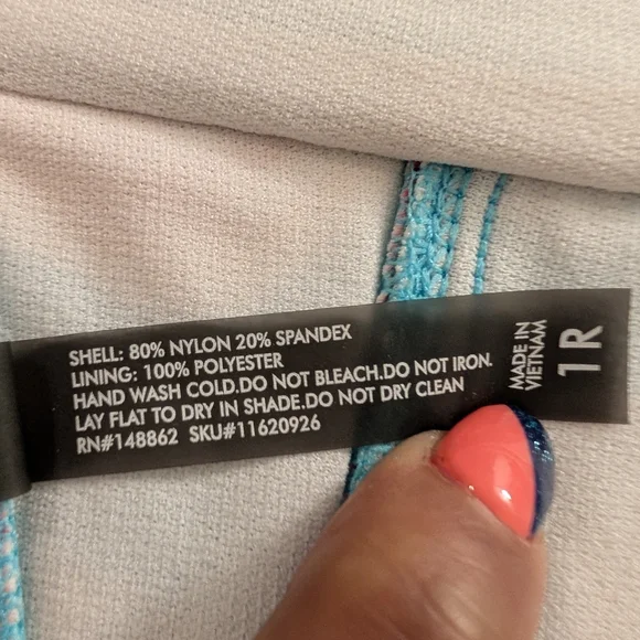 Floral Swim Bra - Blue with Multicolor Roses - Picture 3 of 3